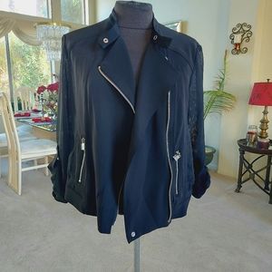 Jones New York semi cropped moto blazer Small